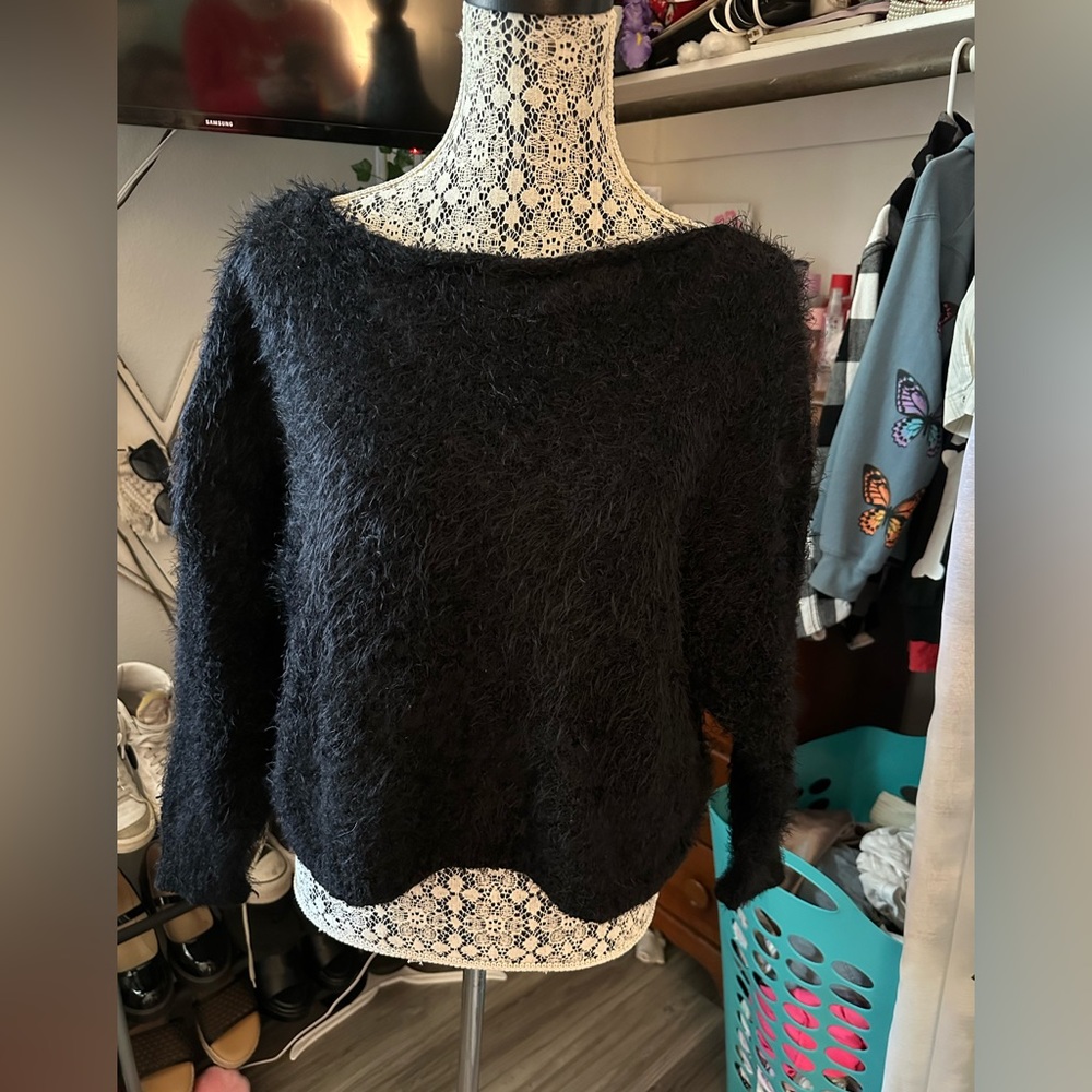 Black fuzzy sweater